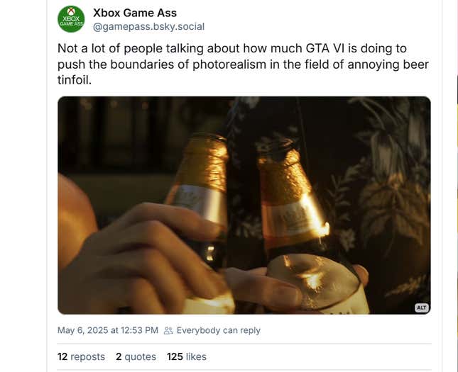 A screenshot from Bluesky shows two foil wrapped bottles. 