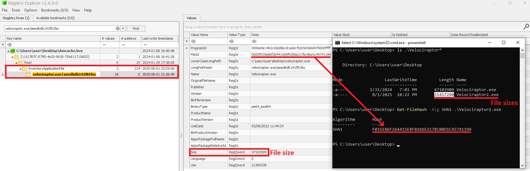 Second AmCache SHA-1 storage scenario